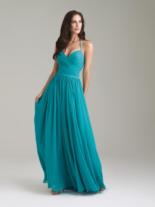 teal long bridesmaid dresses