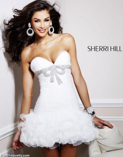 Sherri Hill Short White Prom Dress