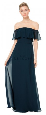 Bill Levkoff 1500 Off Shoulder Chiffon Bridesmaid Dress