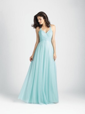 Size 10 Baby Pink Allure 1506 Halter Tulle Bridesmaid Dress