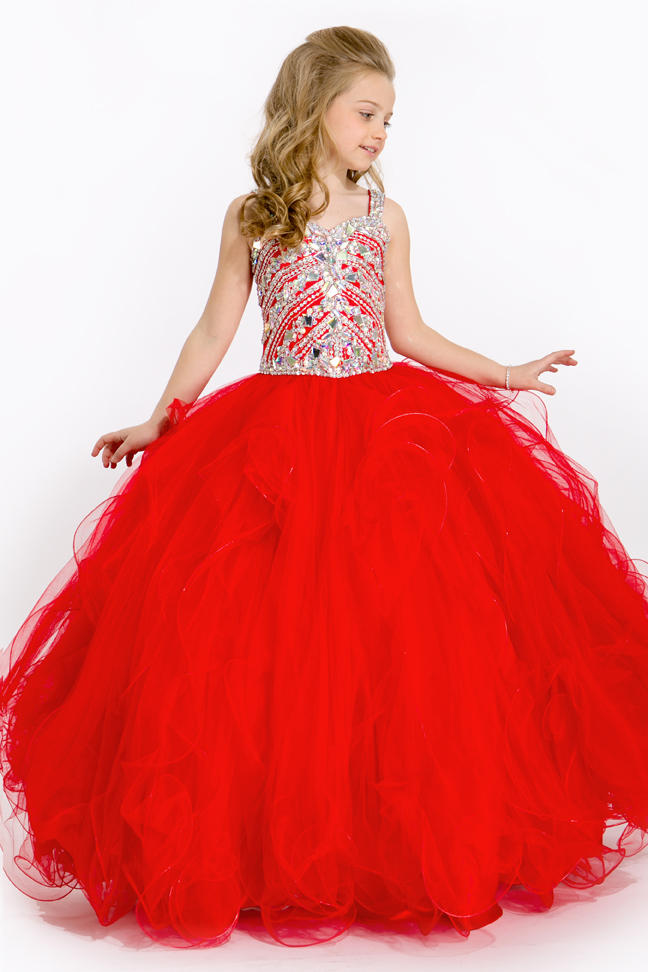 little girl red pageant dresses