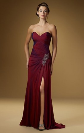 Rina di Montella 1523 Silk Iridescent Chiffon Formal Dress with Shawl