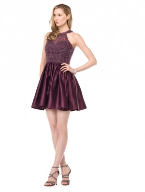 Colors Dress 1526 Short Satin Homecoming Dress