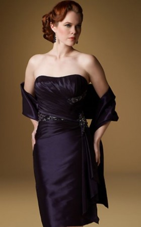 Rina di Montella 1534-S Soft Taffeta Short Mother of the Bride Dresses