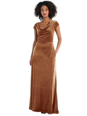After Six 1535 Cowl Velvet Bridesmaid Dress