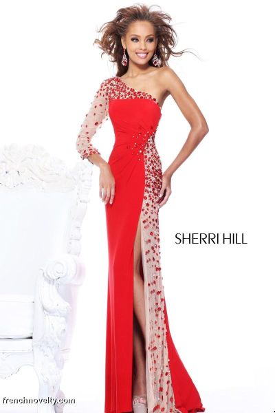 sherri hill long sleeve gown