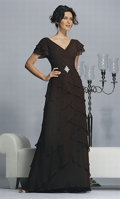 black chiffon evening gown