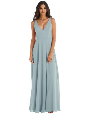 After Six 1549 Deep V Neck Bridesmaid Dress