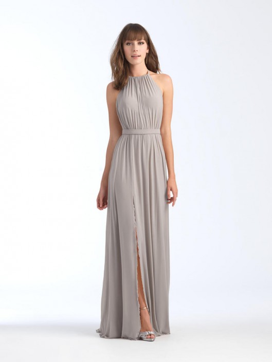 chiffon halter bridesmaid dress