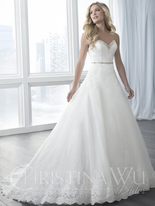 Christina Wu Brides 15619 Awesome Wedding Gown French Novelty