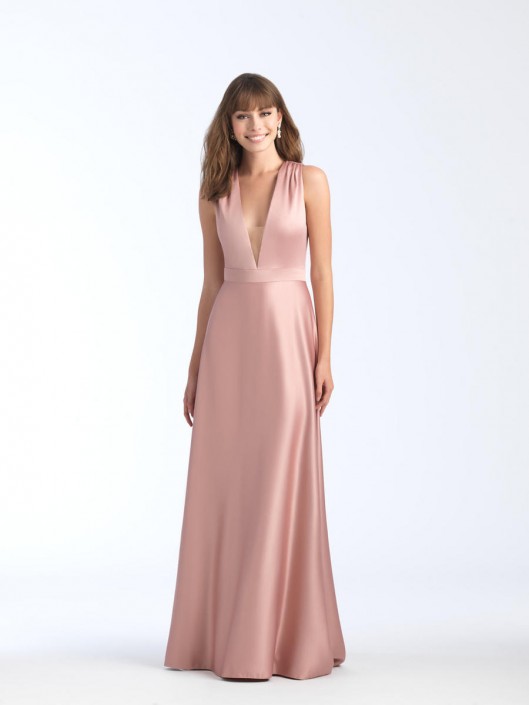 deep v bridesmaid dress