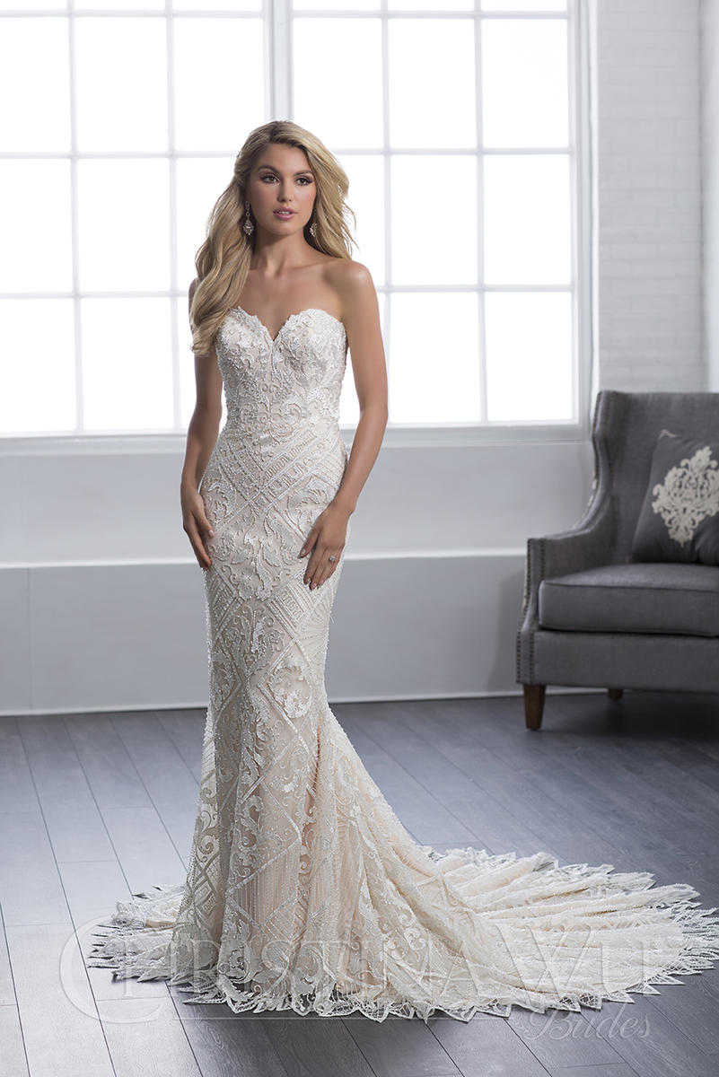 Christina Wu Brides 15665 Cathedral Train Wedding Gown: French Novelty