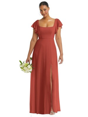 After Six 1568 Flutter Sleeve Bridesmaid Dress