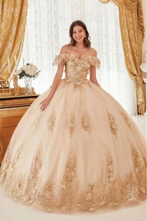 Ladivine 15701 Off Shoulder Organza Quinceanera Dress