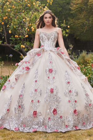 Ladivine 15703 Gorgeous Tiered Floral Quinceanera Dress