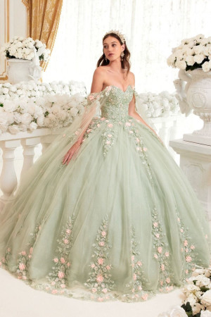 Ladivine 15716 Enchanting Quince Dress with Floral Accents