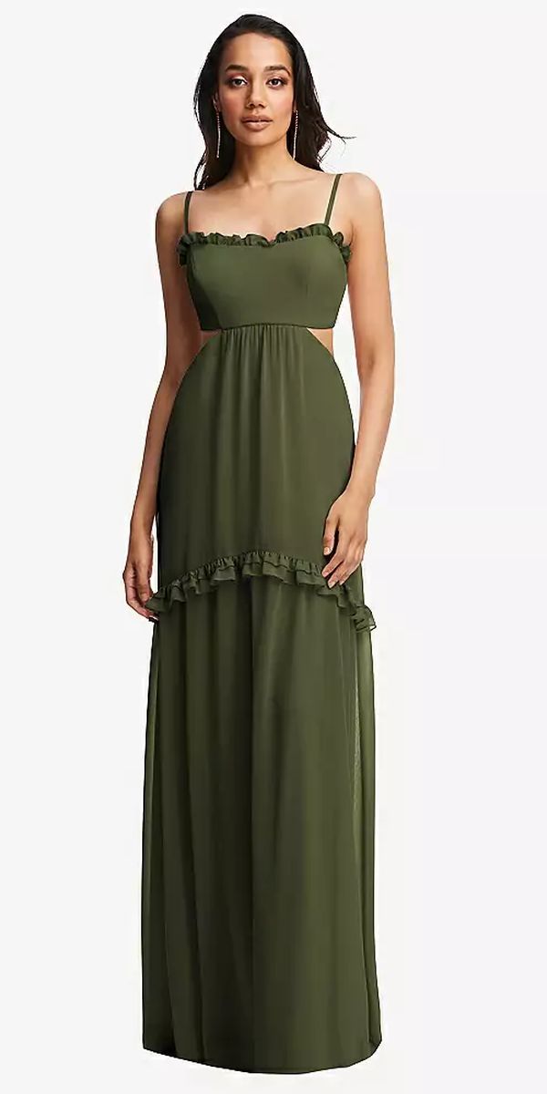 French Novelty Dessy After Six 1573 Delicate Ruffle Bridesmaid Dress