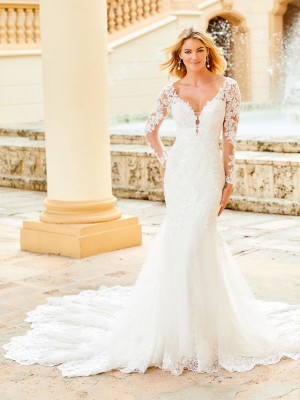 Christina Wu 15788 Lace Long Sleeve Wedding Gown