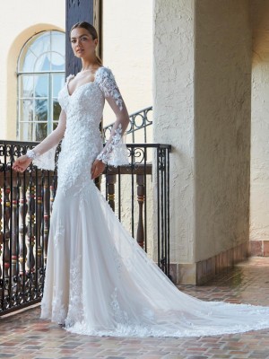 Christina Wu Brides 15842 Sheer Long Sleeve Mermaid Gown