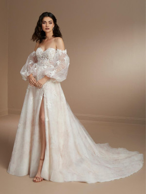 Christina Wu Brides 15850P Watercolor Print Bridal Gown