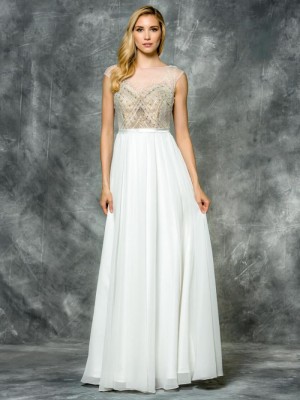 Colors 1586 Beaded Illusion Prom Dress