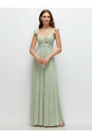 After Six 1587 Ruffle Strap Shirred Bridesmaid Dress