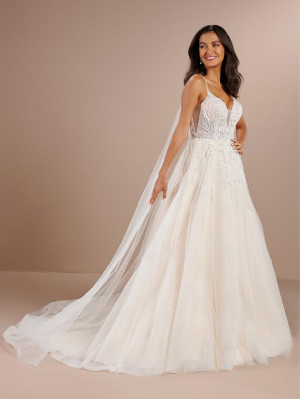 Christina Wu Brides 15874 Bridal Gown with Long Sweeps
