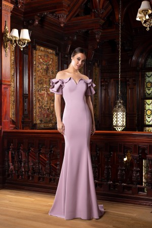 Alexander by Daymor 1588 Off Shoulder Ruffle Gown