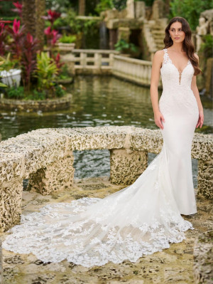 Christina Wu Brides 15893 Lace Scallop Train Bridal Gown