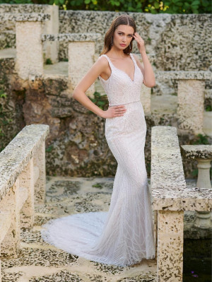 Christina Wu Brides 15897 Slim Lace Wedding Gown