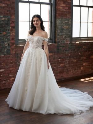 Christina Wu Brides 15917 Off Shoulder Lace Wedding Gown