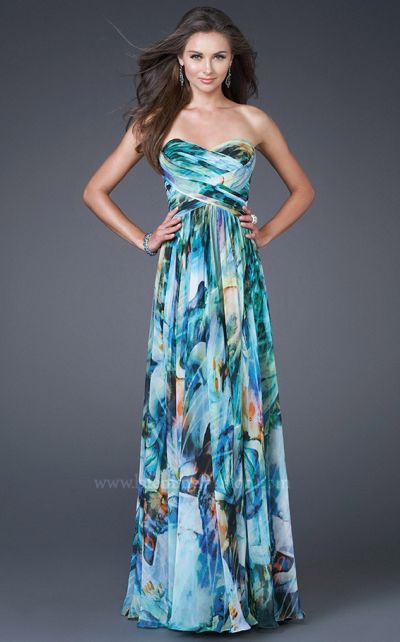 watercolor prom dress
