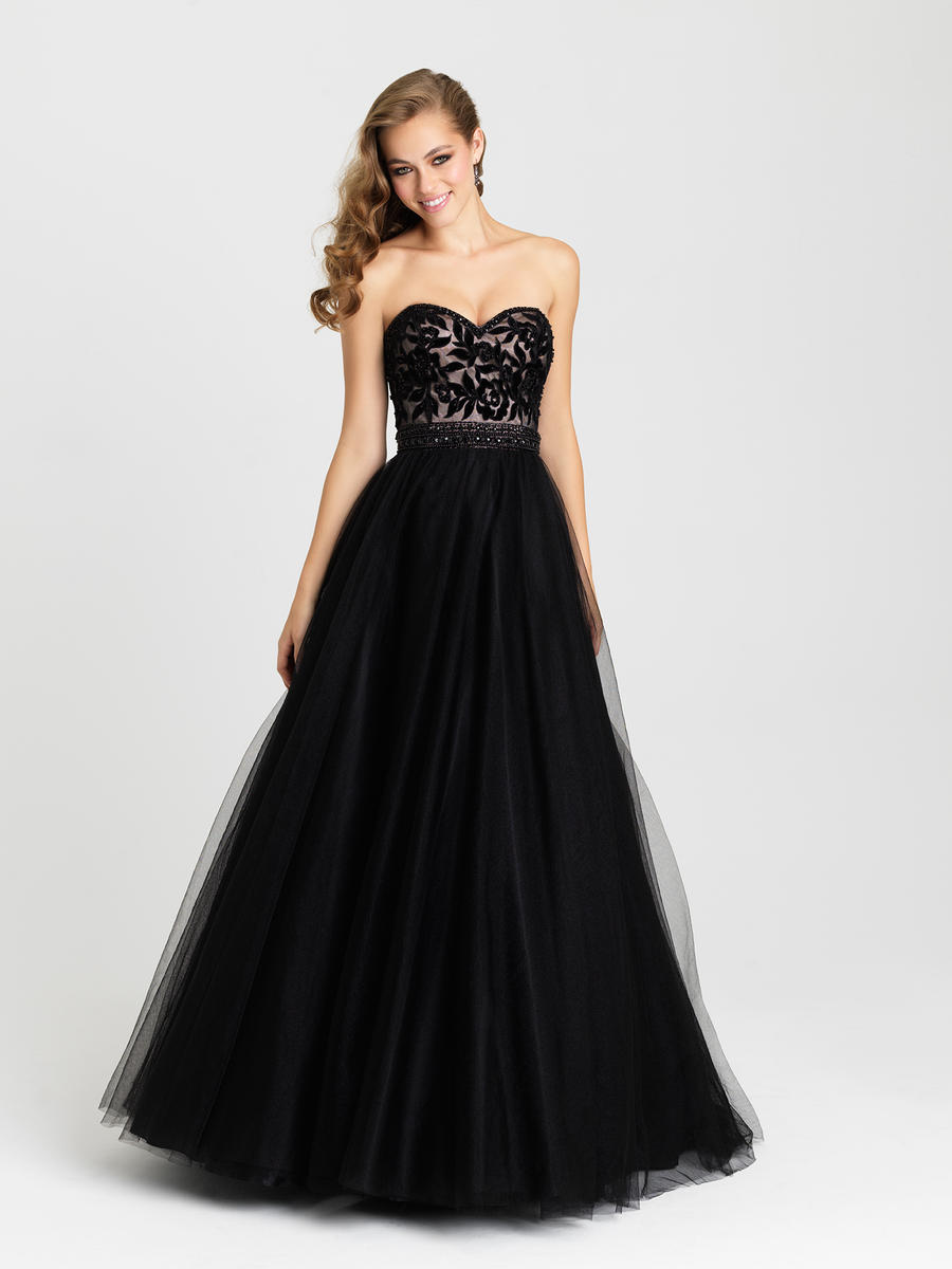 French Novelty Madison James 16302 Tulle Gown with Scattered Roses