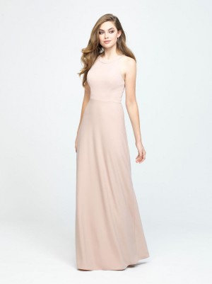 Size 10 Champagne Allure 1600 Modern Crepe Bridesmaid Dress
