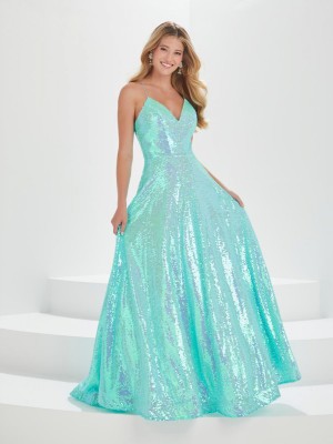 Tiffany Designs 16002 Iridescent Sequin Prom Dress