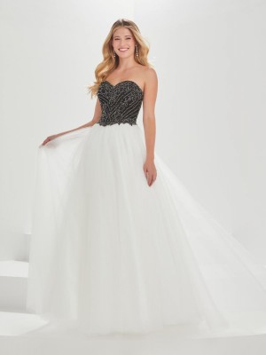 Tiffany Designs 16010 Beaded Top Tulle Ball Gown