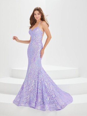 Tiffany Designs 16016 Lace Up Back Sequin Prom Dress