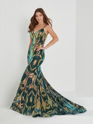 Tiffany Designs 16019 Sequin Pattern Trumpet Gown