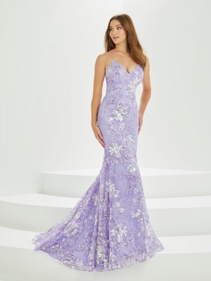 Tiffany Designs 16026 Floral Beaded Strappy Back Gown