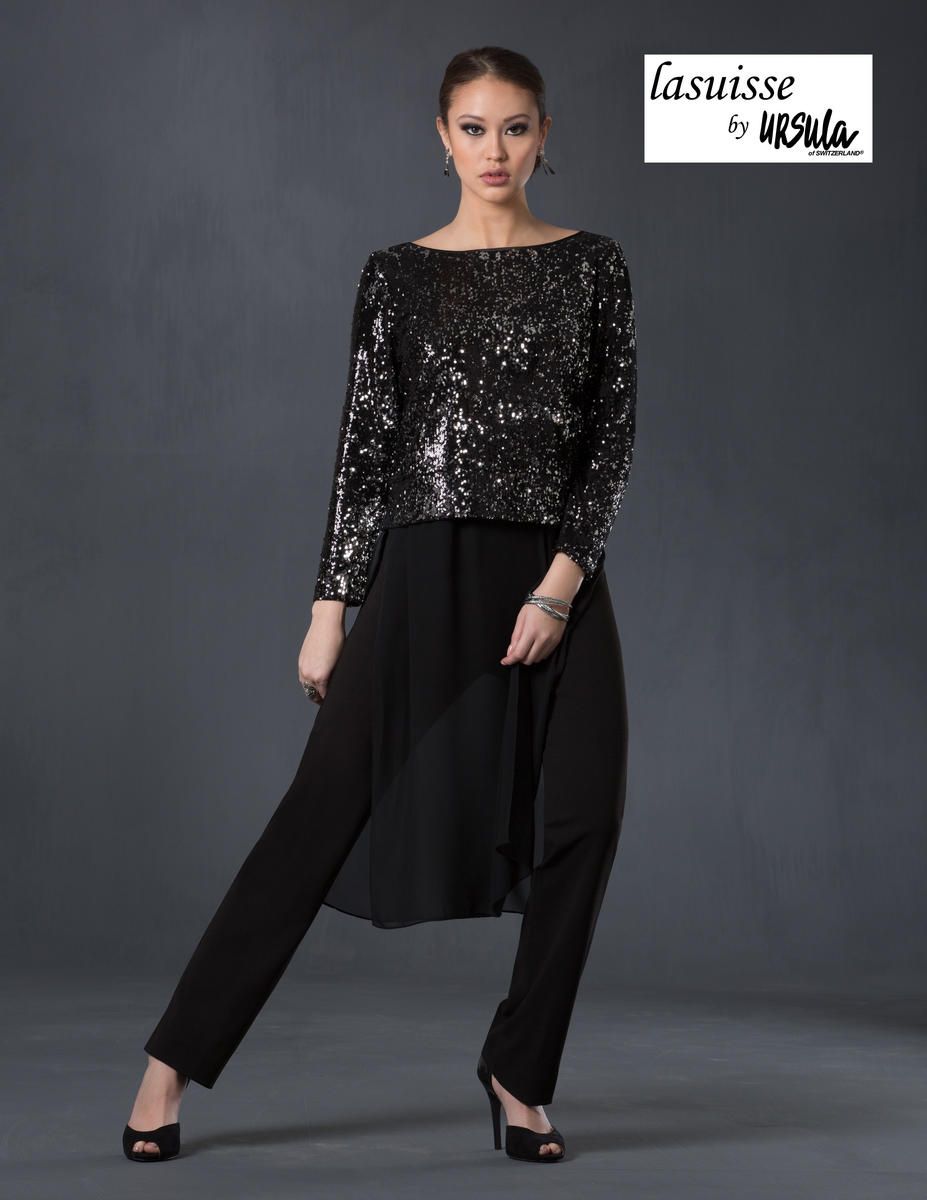 white sequin trouser suit