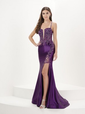 Tiffany Designs 16086 Sheer Beaded Prom Dress