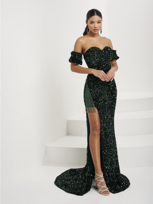 Tiffany Designs 16087 Sequin Velvet Prom Dress