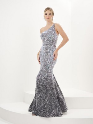 Tiffany Designs 16089 One Shoulder Ombre Sequin Gown