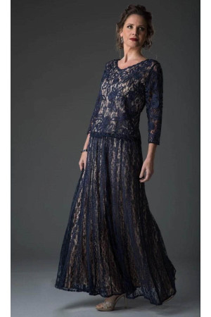 Soulmates 1610 Soutache Lace 2 Piece MOB Dress