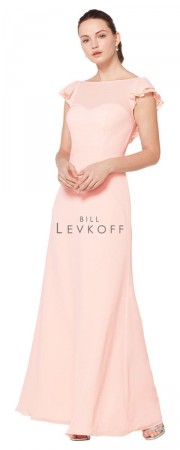 Bill Levkoff 1611 Lace Flutter Cap Sleeve Bridesmaid Dress