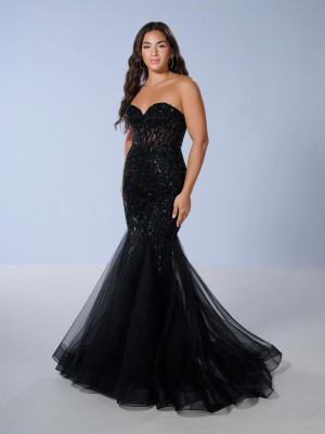 Tiffany Designs 16170 Stunning Beaded Tulle Mermaid Dress