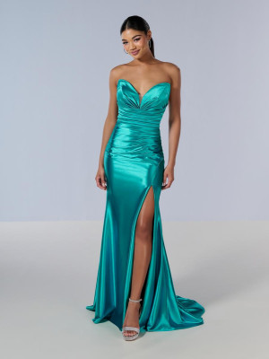 Tiffany Designs 16182 Beautiful Ruched Shiny Prom Dress
