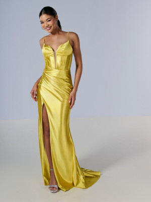 Tiffany Designs 16185 Shiny Stretch Jersey Prom Dress