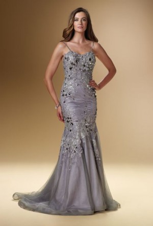 Rina Di Montella 1620 Tulle and Silk Shantung Formal Dress