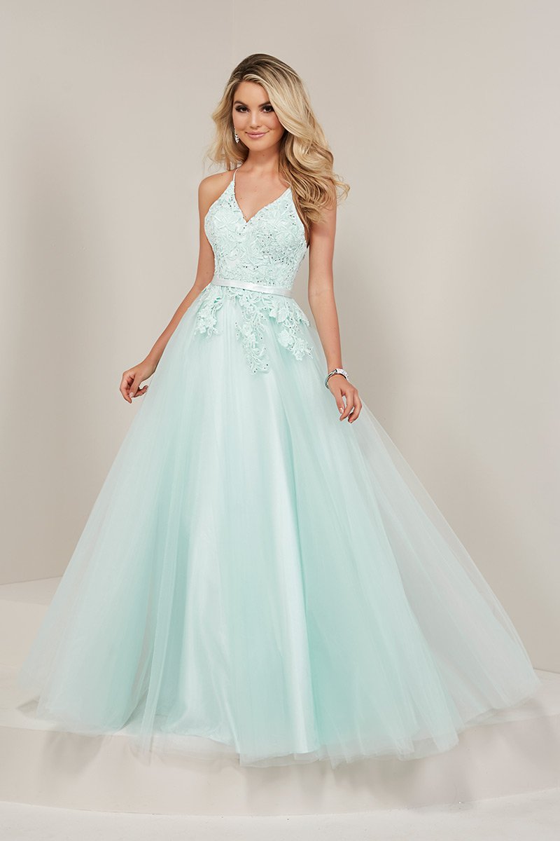 French Novelty: Tiffany Designs 16362 Lace Tulle Princess Gown